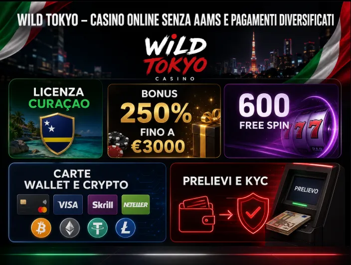 Wild Tokyo – casino online senza AAMS e pagamenti diversificati
