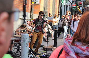 Musicisti nelle strade di Dublino