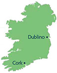 Mappa dell'Irlanda, scuole Apollo a Dublino e Cork